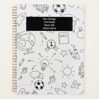 Agenda Professor de Escola Primária 2026-2027 Branco e Pr