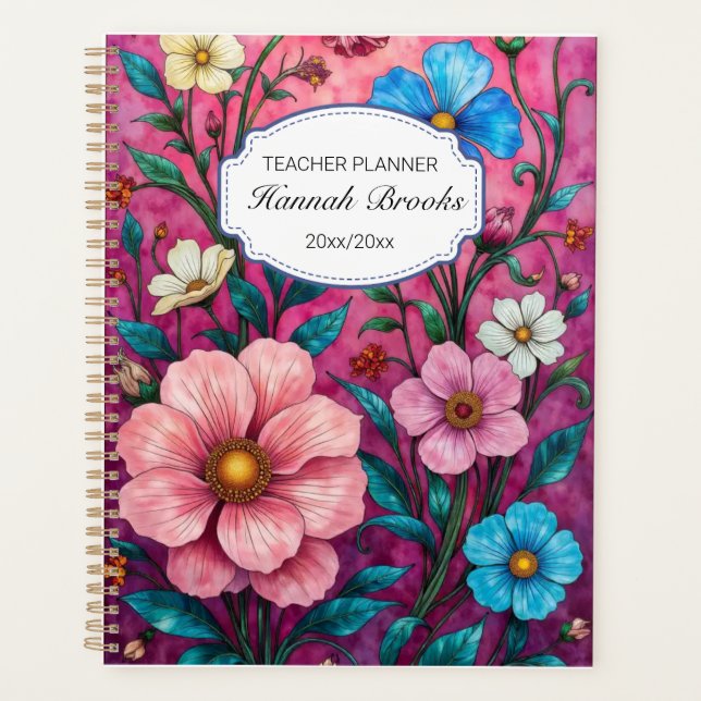Agenda Professor de Flores Vibrantes Anual  (Frente)