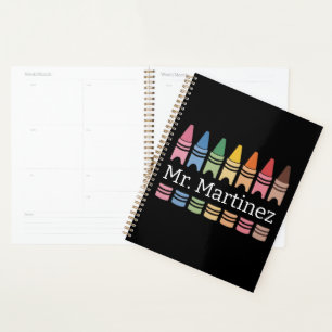 Agenda Professor de Giz de Cera Personalizado Nome Fofo C