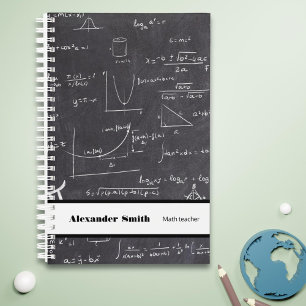Agenda Professor de matemática personalizado preto com e