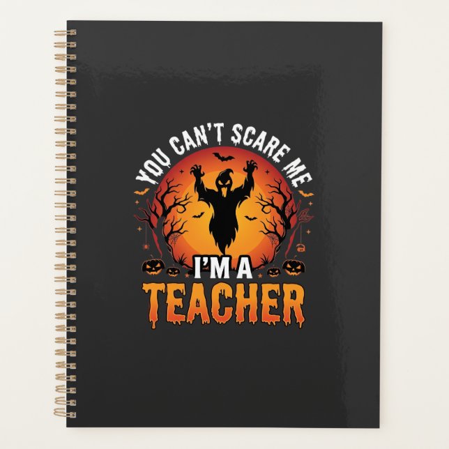 Agenda Professor Design de Fantasma Assustador de Hallowe (Frente)