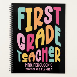 Agenda Professor do 1º Ano Design de Tipografia Colorida 