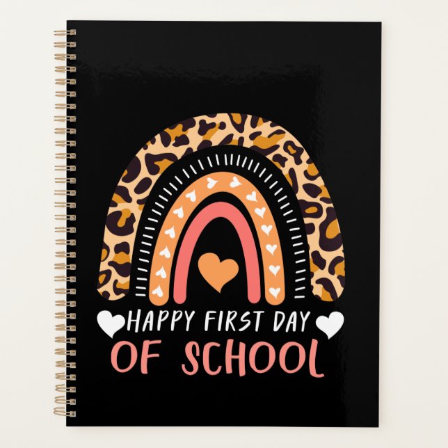 Agenda Professor do Jardim Infantil Leopard Rainbow (Frente)