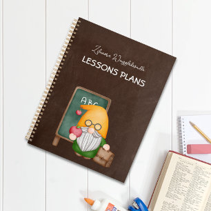 Agenda Professor Gnomo Bonito No Chalkboard Castanho