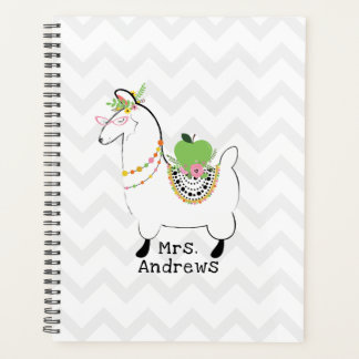 Agenda Professor Trendy Green Apple Llama Floral