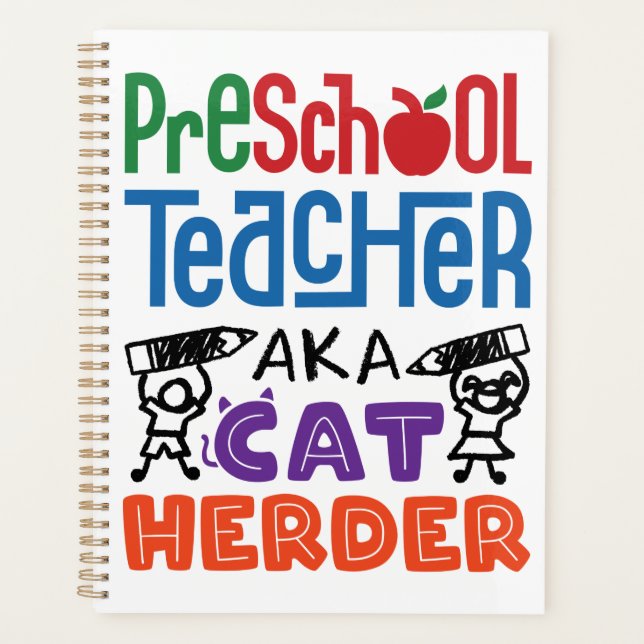 Agenda Professora da pré-escola, Cat Herder (Frente)