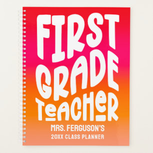Agenda Professora do 1º Ano Classe Ombreado Vermelho Lara