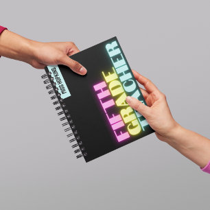 Agenda Professora do Neon Font do 5º ano negro