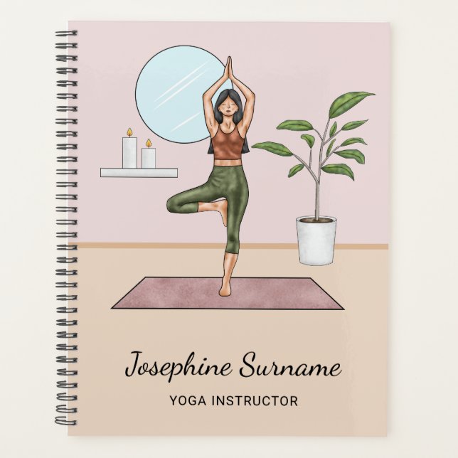 Agenda Professora E Nome Personalizado Da Tree Pose Yoga  (Frente)