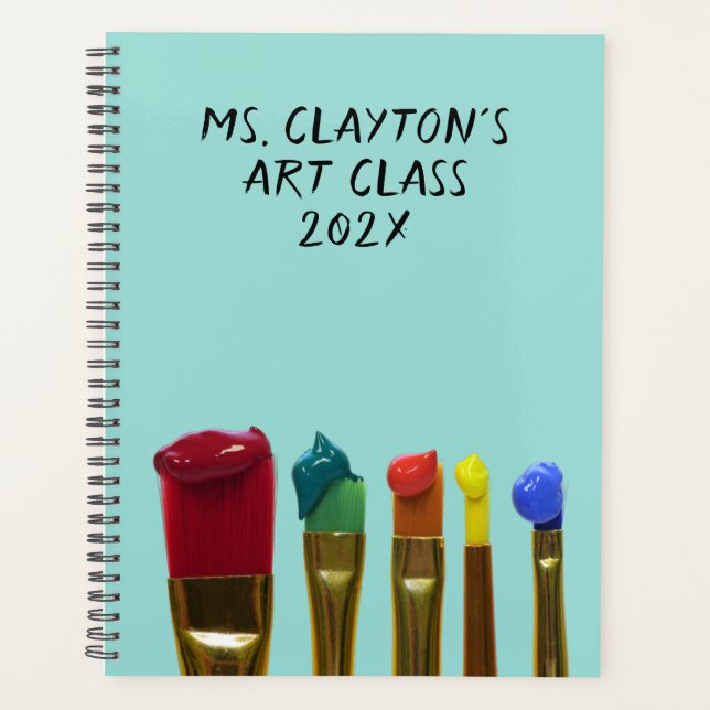 Agenda Professora Paint Brushart Classe de Arte Anualment (Frente)