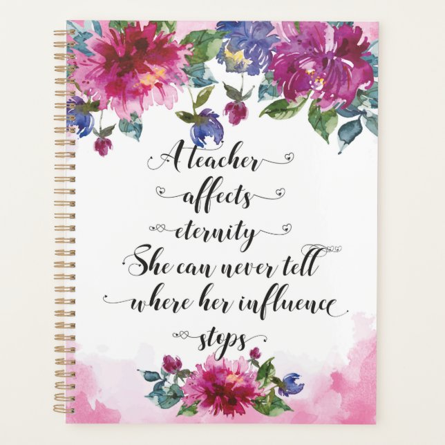 Agenda Professora Typografia de volta à doação de aposent (Frente)