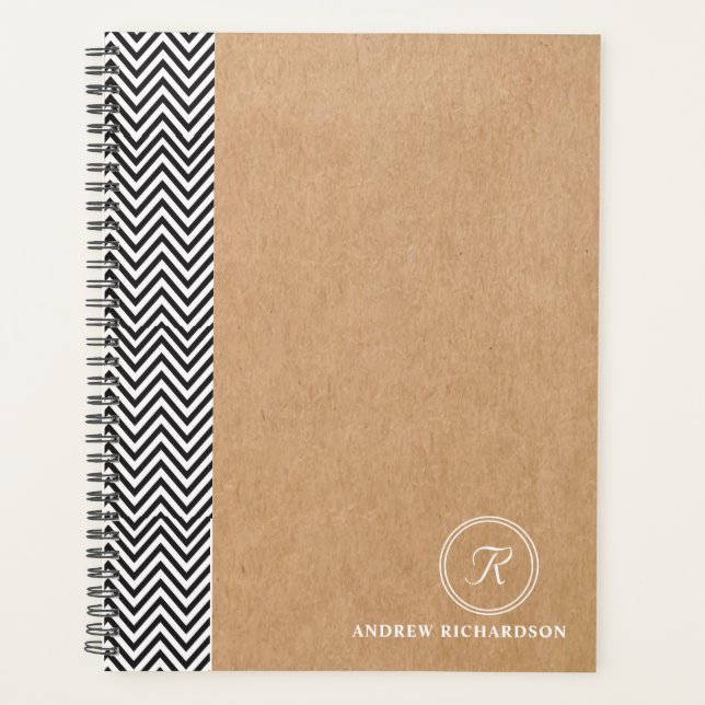 Agenda Professores Chevron Chic Monogramed (Frente)