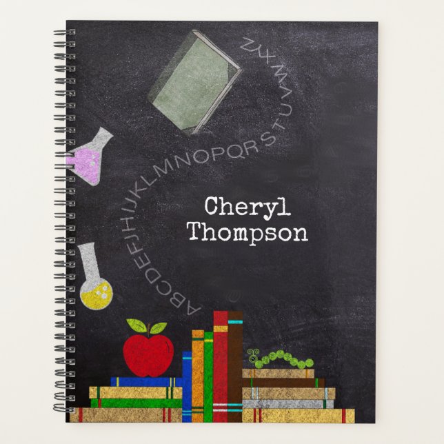 Agenda Professores de Chalkboard Personalizados   (Frente)