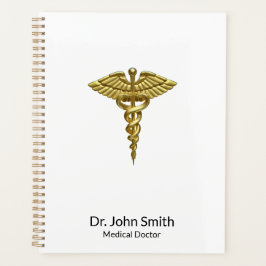 Agenda Profissional de Caduco Dourado Médico do precioso