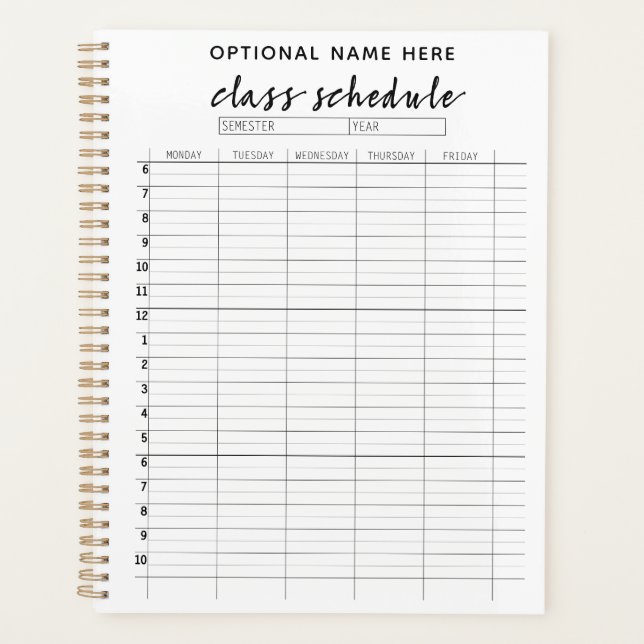 Agenda Programação de Classe para Semestre - preto e bran (Frente)