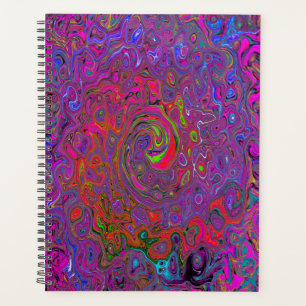 Agenda Psicodélico Groovy Magenta Retro Líquido