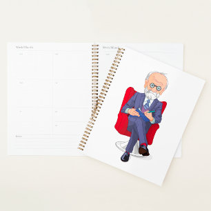 Agenda Psicólogo em Fato com Bloco de Notas