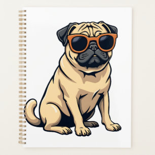 Agenda Pug Antigo Fazendo Dab com Óculos de Sol Cachorro