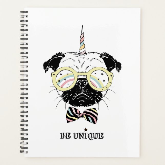Agenda Pug Unicorn | Ser único (Frente)