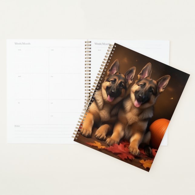 Agenda Pumpkin da Delícia de Outono de german shepherd (Exibição)