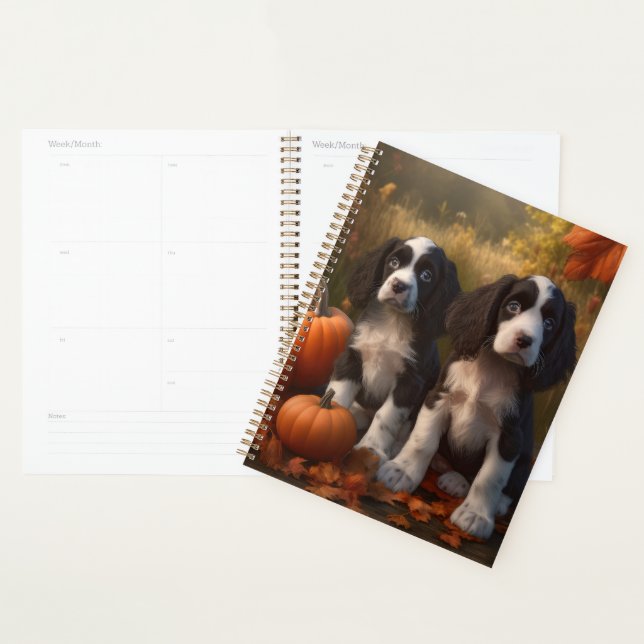 Agenda Pumpkin de Delícia de outono de Springer Spaniel (Exibição)