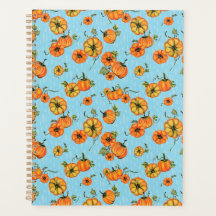 Pumpkins Laranja/Azul com Aquarela