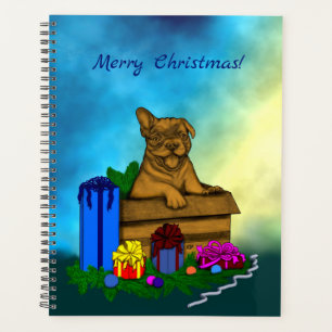 Agenda Puppy em uma caixa, Merry Xmas