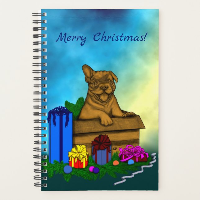 Agenda Puppy em uma caixa, Merry Xmas (Frente)