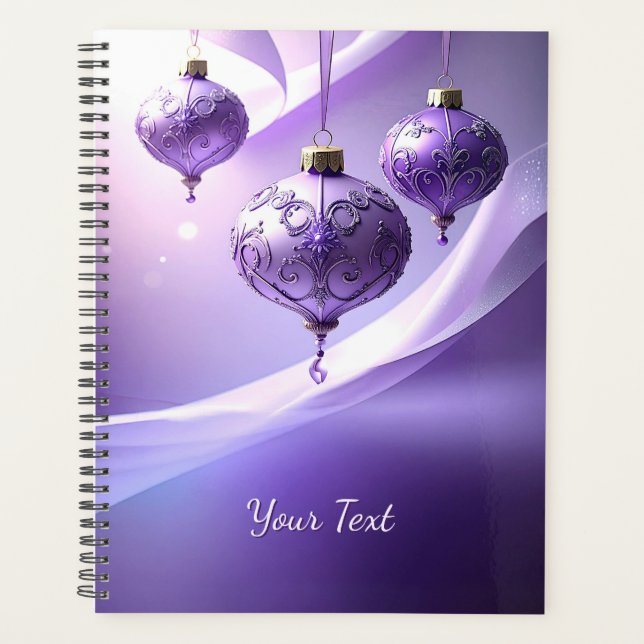 Agenda Purple Decorative Christmas Ball Holiday Planner (Frente)