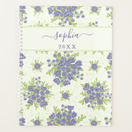 Agenda Purple Floral Personalizado 2024 2025 Elegante