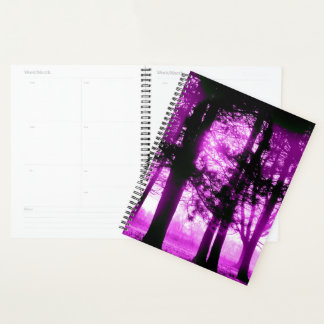 Agenda Purple Light with Silhouette Trees 