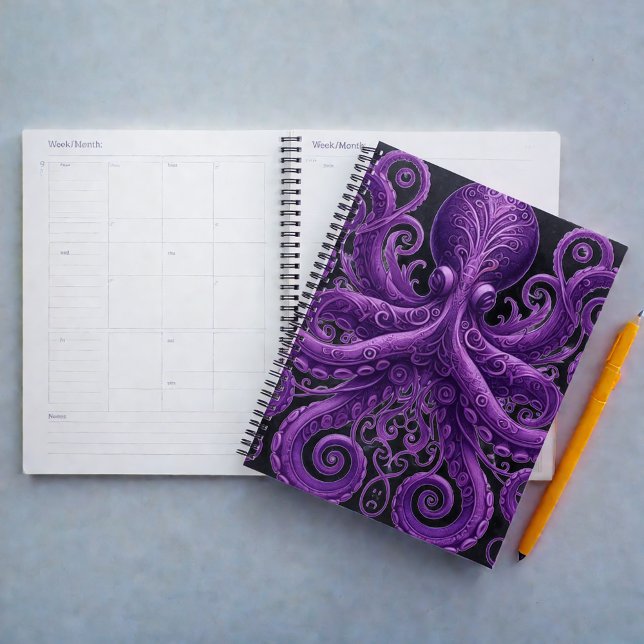 Agenda Purple Octopus Victorian Steampunk Kraken  (Criador carregado)