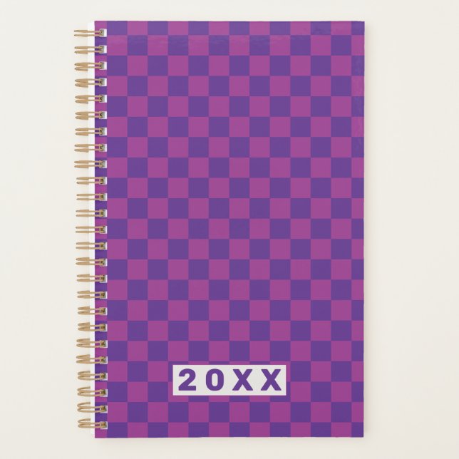 Agenda Purple Plum Checkerboard (Frente)