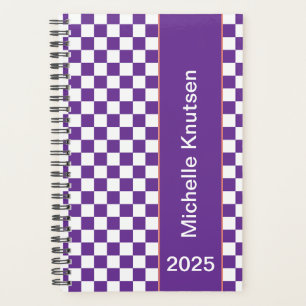 Agenda Púrpura e branco personalizado verificado em 2025
