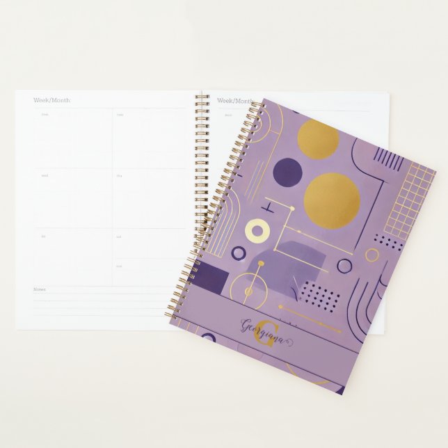Agenda Púrpura personalizada e minimalista escandinavo Do (Exibição)