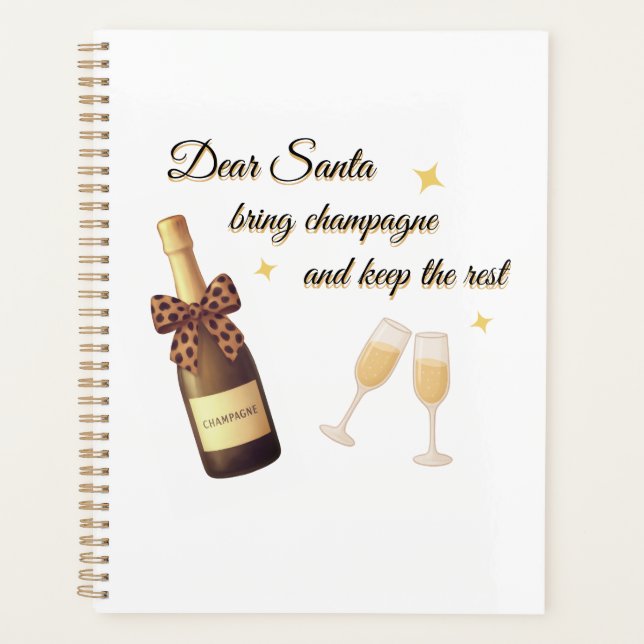 Agenda Querido Papai Noel Design Champanhe (Frente)