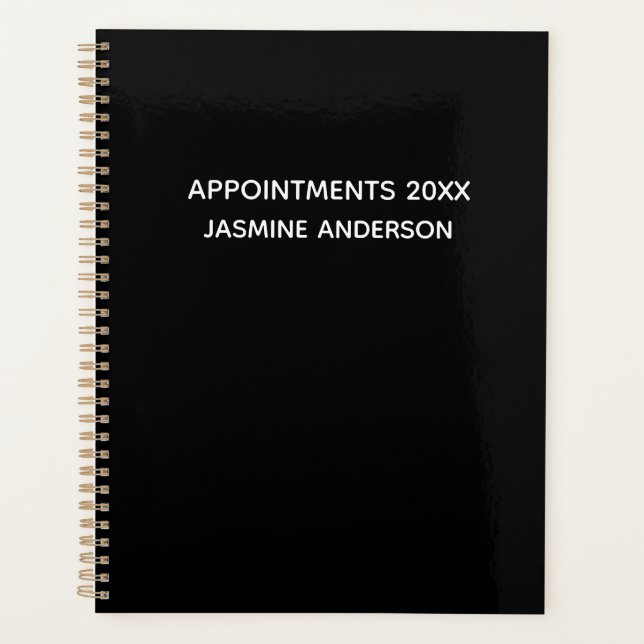 Agenda Quic Modern Black White 2024 Semanalmente Mensal (Frente)