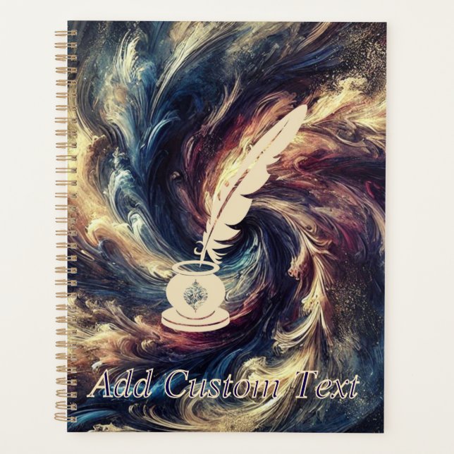 Agenda Quill Caneta Modern Abstrato Art (Frente)