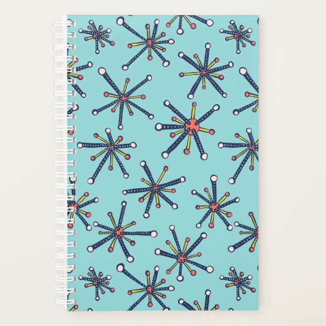 Agenda Química Molécula Retro-moderno padrão de Abstrato (Frente)