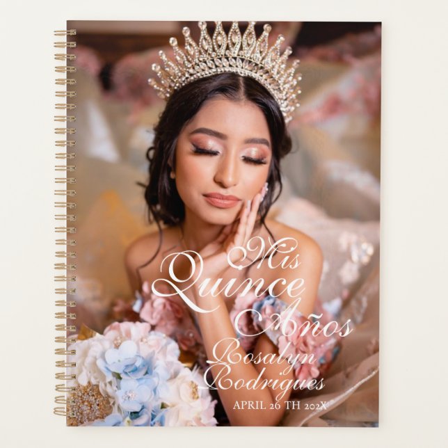 Agenda Quinceanera Planner 15 de fotos com roteiro (Frente)