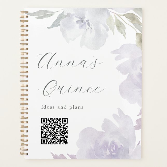 Agenda Quinceanera Purple Floral Cód. (Frente)