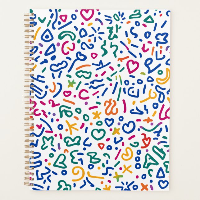 Agenda Rabisco divertido formas vibrantes coloridas (Frente)