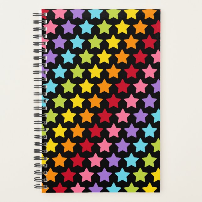 Agenda Rainbow Colors Stars Print Notebook Planner (Frente)