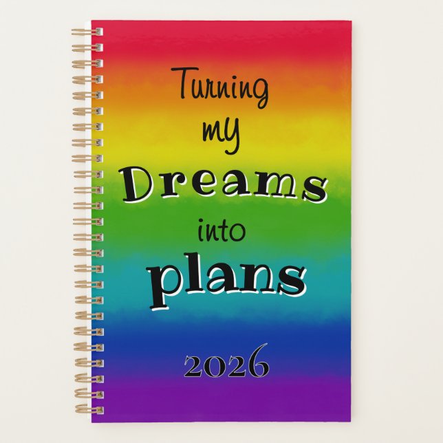 Agenda Rainbow Dreams into Plans Personal Planner (Frente)