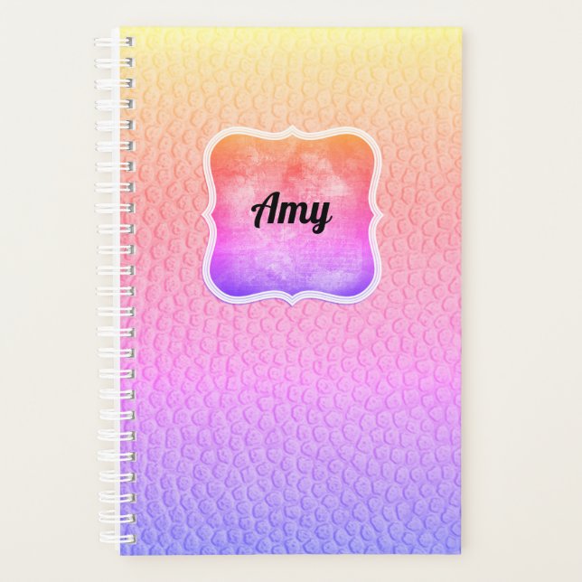 Agenda Rainbow Faux Leather Parece Moderno Planner (Frente)