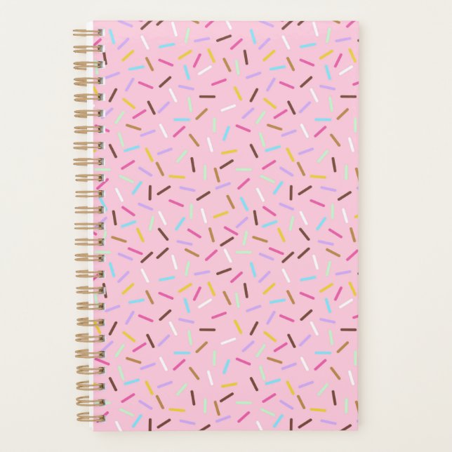 Agenda Rainbow Pink Donut Sprinkles Notebook Planner  (Frente)