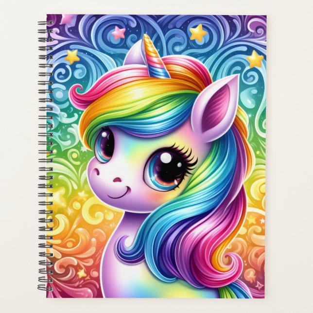 Agenda Rainbow unicorn cute fun planner book (Frente)