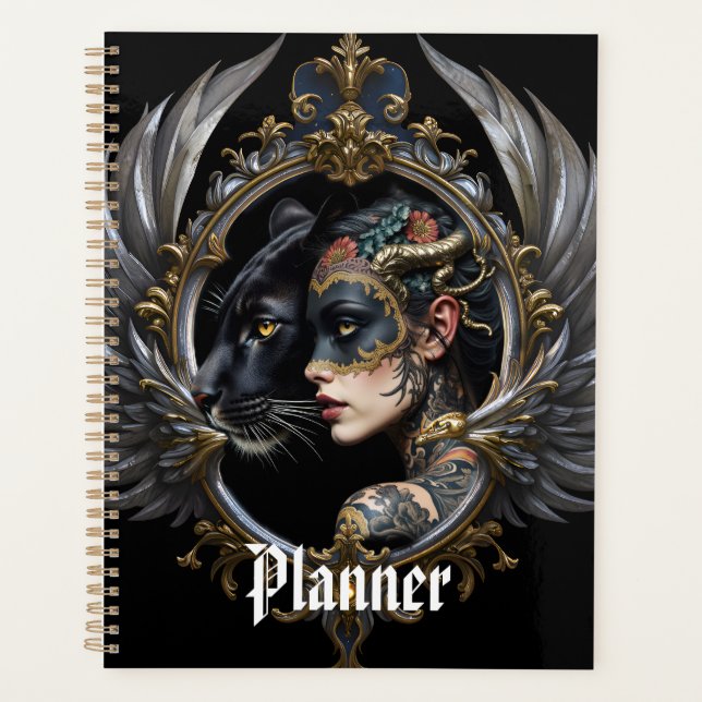 Agenda Rainha das Sombras – Emblema do Espírito Pantera. (Frente)