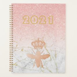 Agenda RAINHA Personalizada BEE Rosa Dourada 2021