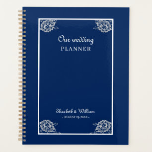 Agenda Raios Florais Elegantes no Casamento Azul Marinho